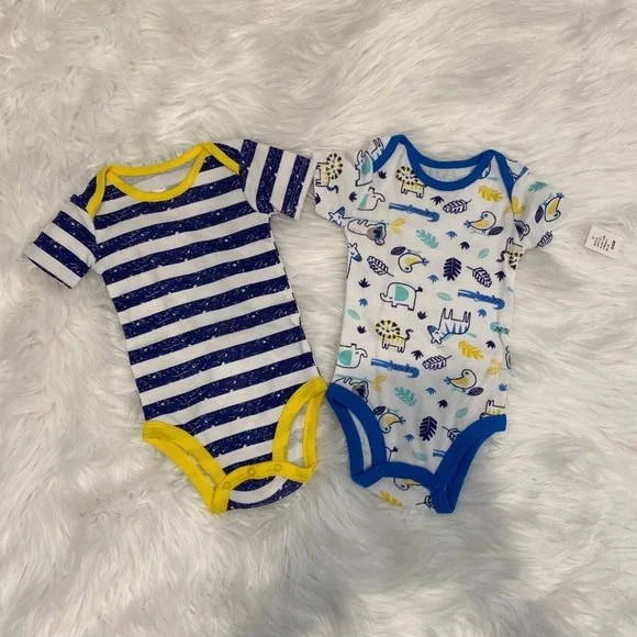 New Koala 4pc. Baby Boy Short Sleeve Onesies Cotton Bodysuits, Size 3-6 months - Picture 2 of 5